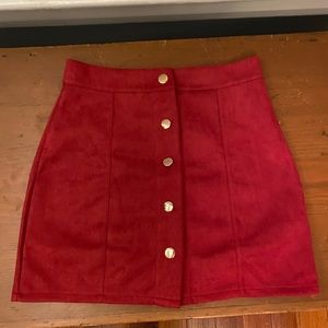 Red button up skirt